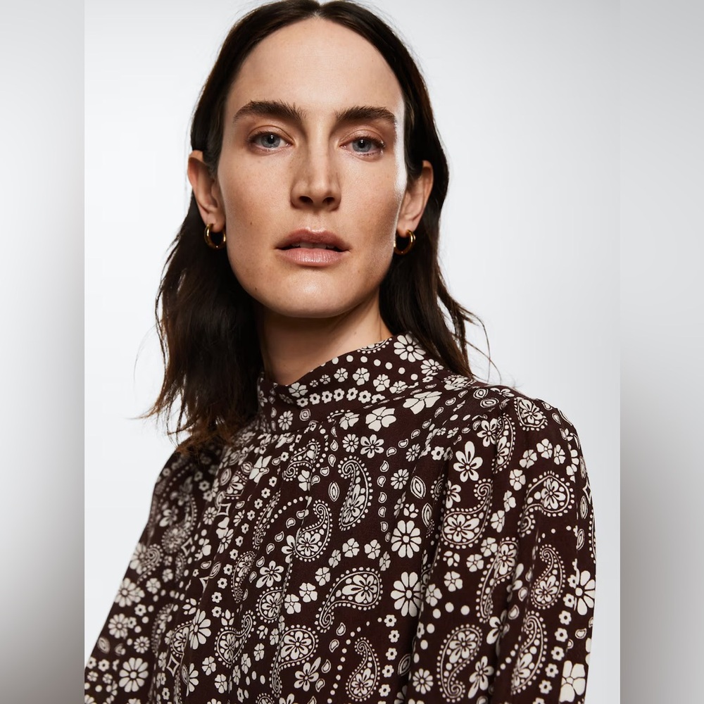 Flowy printed dress from mango